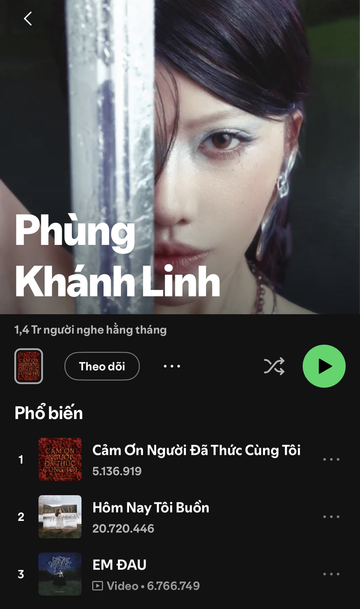 Sự khác biệt giữa Hương Tràm và Phùng Khánh Linh trên Spotify