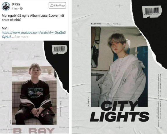 B Ray vướng tranh cãi đạo nhái Baekhyun