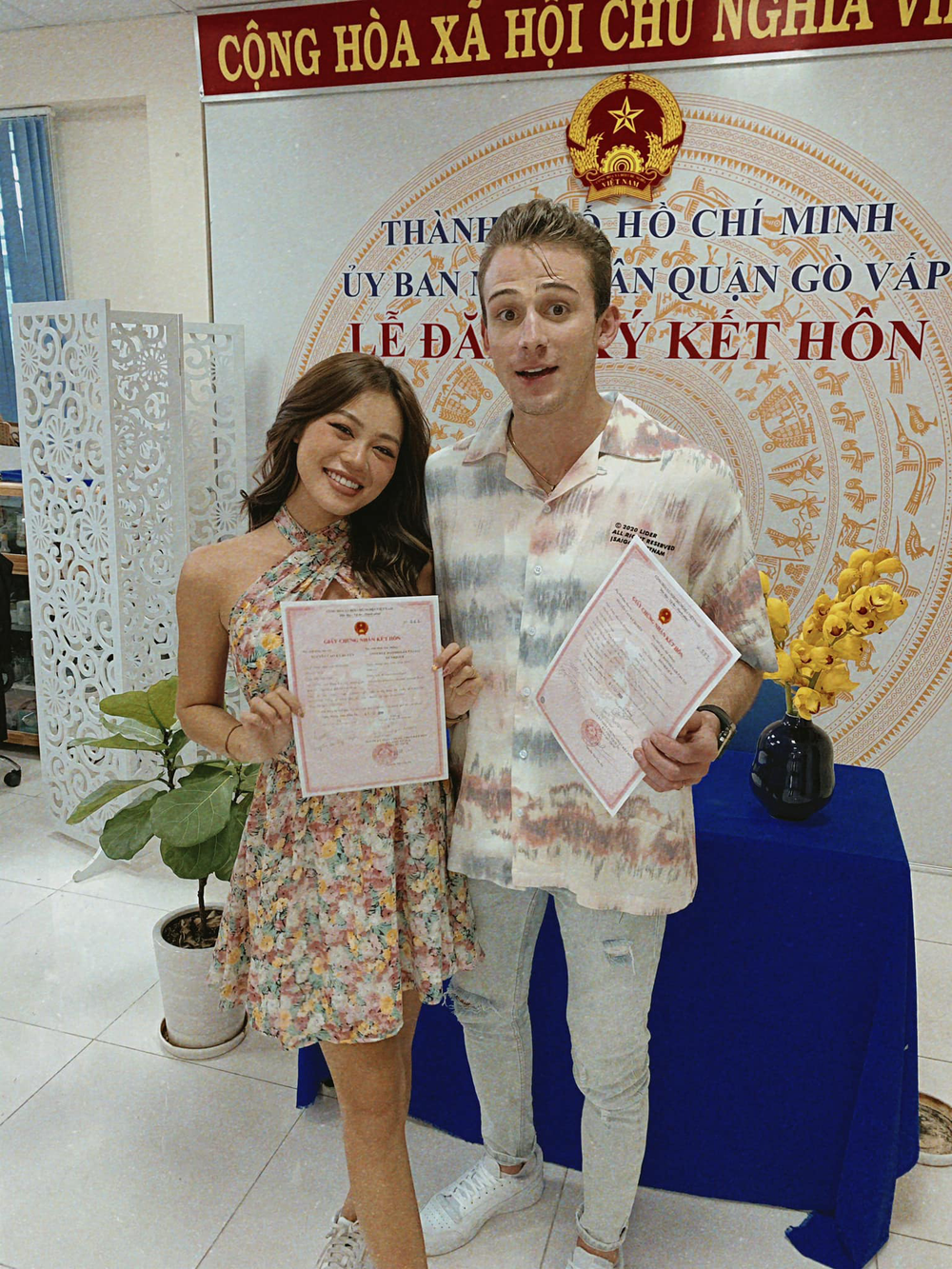 Cả hai đăng ký kết hôn vào năm 2020.