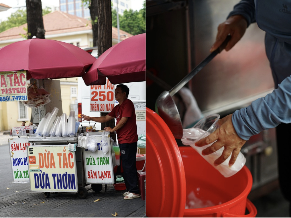 Clip: Bán 500 ly thu hàng triệu đồng mỗi ngày, chủ xe nước mía, nước dừa tại TP.HCM thuê thêm người vẫn làm không xuể