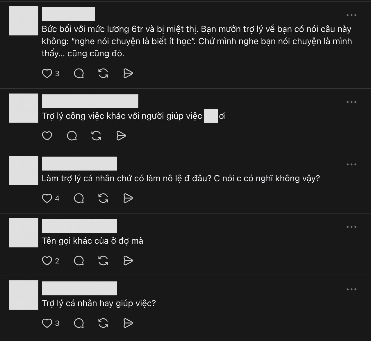 Nhiều người cho rằng trợ lý cá nhân khác với công việc của osin