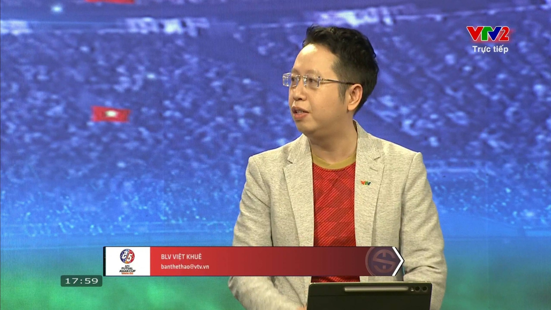 Việt Khuê trên một chương trình thể thao