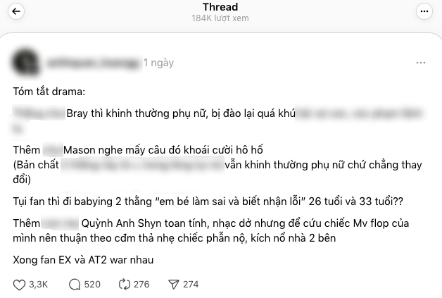 Bài đăng gây chú ý trên Threads (ảnh cap màn hình)