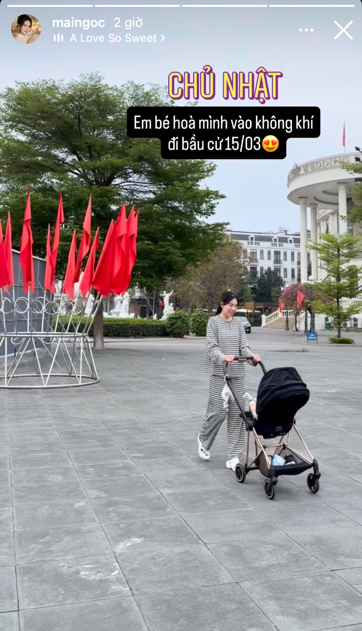 Trên trang cá nhân của mình, Mai Ngọc chủ yếu đăng tải cuộc sống bình yên bên gia đình, con cái