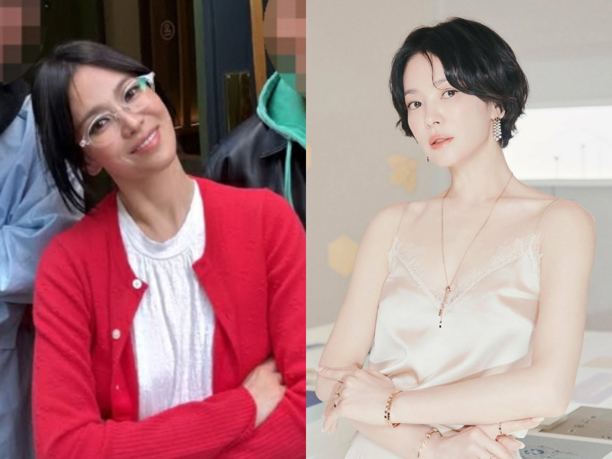 Song Hye Kyo vừa xuất hiện tại Paris, Pháp để thực hiện 1 dự án cho thương hiệu trang sức nổi tiếng Chaumet. Đáng chú ý, nữ diễn viên sinh năm 1981 gây xôn xao với diện mạo gầy gò hơn so với thời gian trước đó (hình phải). Vẻ gầy gò cũng khiến cho nụ cười của cô trở nên kém rạng rỡ hơn. Ảnh: Naver