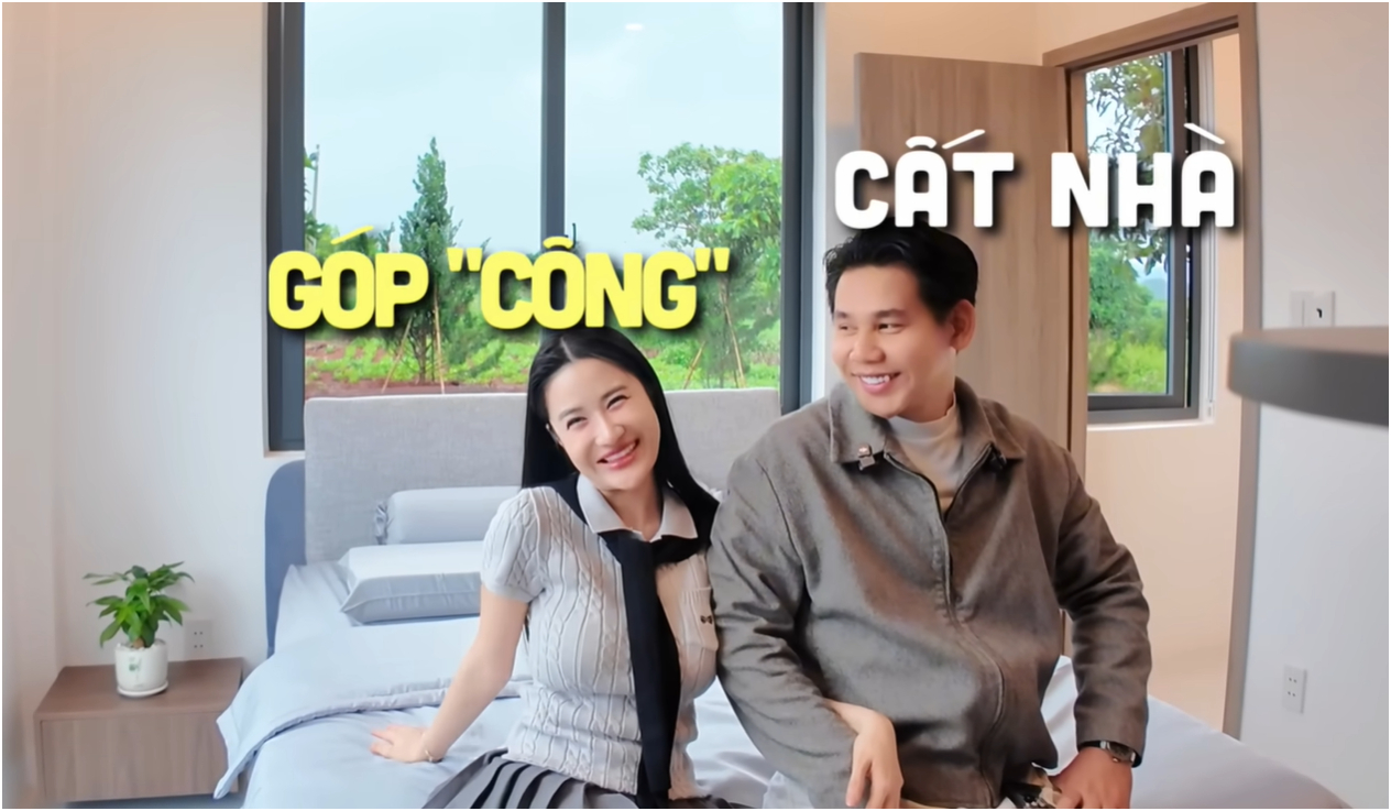 Cô nàng còn hài hước cho biết đây là căn nhà mà vợ góp công còn chồng cất nhà. 