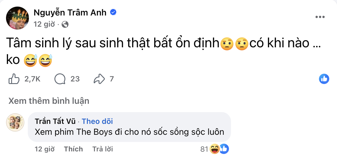 Trâm Anh đăng đàn tiết lộ tâm sinh lý sau sinh