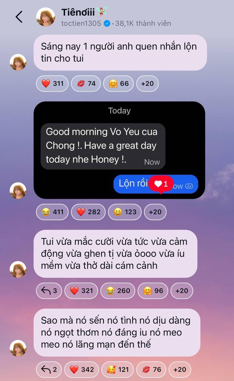 Tóc Tiên bất ngờ nhận được tin nhắn tình cảm nhưng... nhầm số 