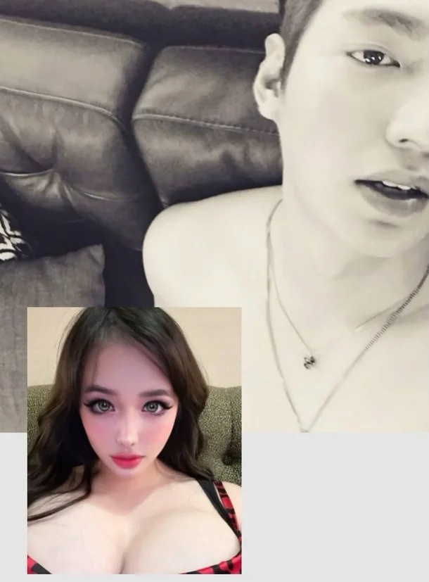 Nữ idol còn đăng ảnh ghép của cô với Lee Min Ho. Trong hình, nam thần họ Lee đang cởi trần, ngồi trên ghế sofa. Hành động của Park Bom khiến dân tình phẫn nộ vì có thể khiến Lee Min Ho dính tin đồn tiêu cực. Ảnh: Nate.