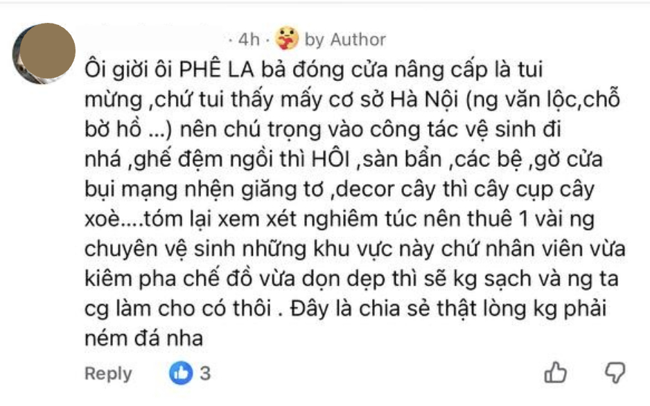  Phê La đóng cửa hàng loạt để nâng cấp hệ thống