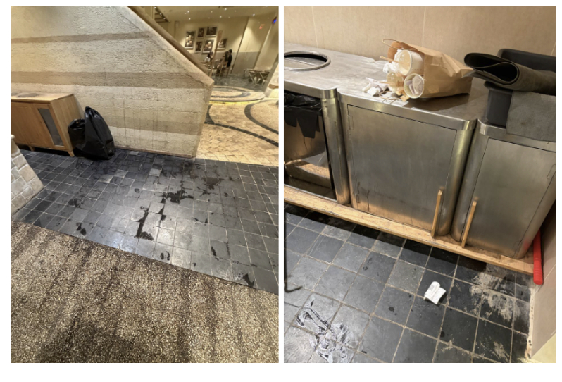 Tình trạng ly cốc chưa thể dọn dẹp kịp của một chi nhánh Phê La tại Hà Nội.