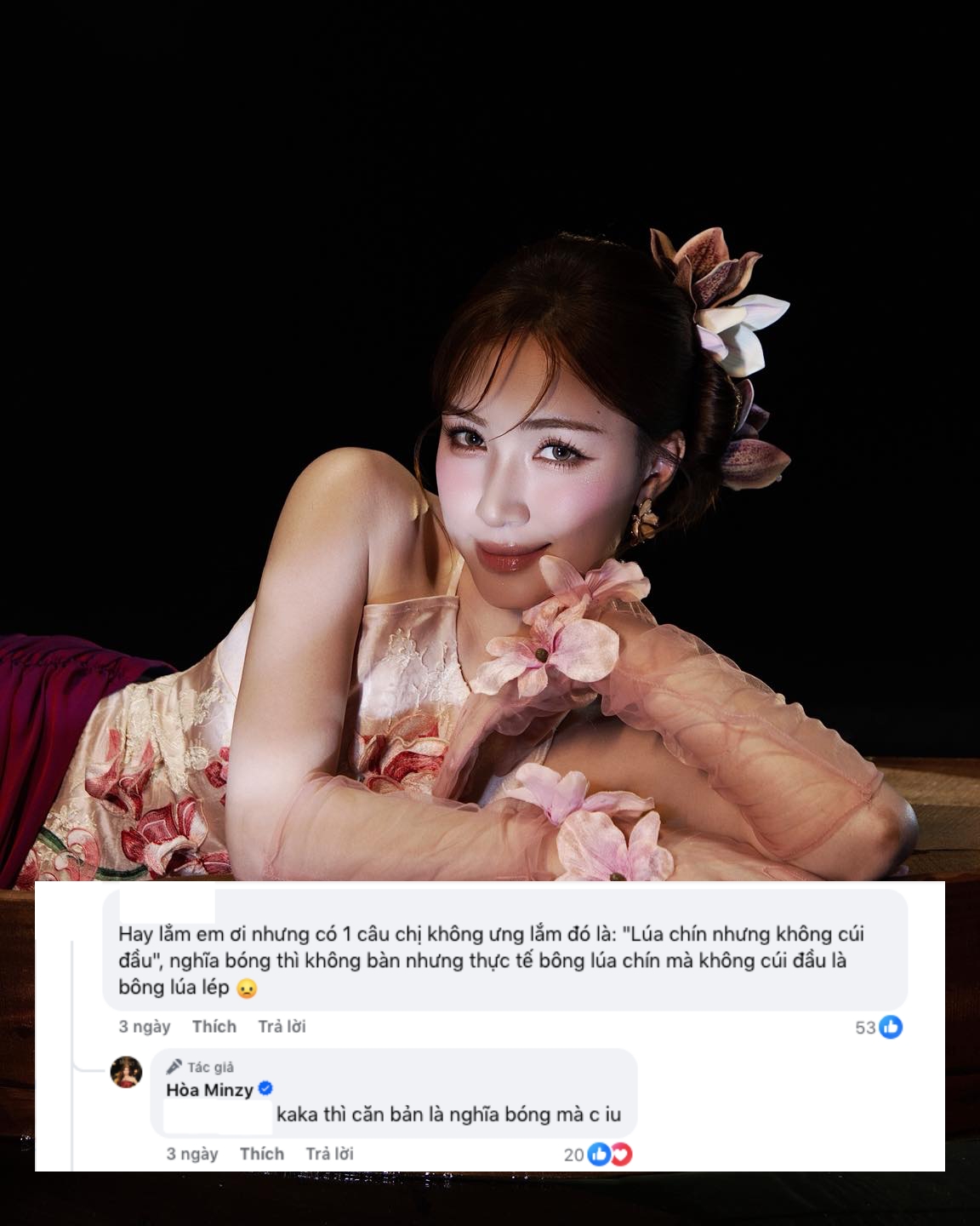 Hoà Minzy trả lời bình luận khán giả vào ngày MV ra mắt