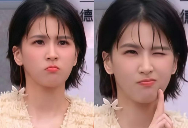 Cô là trường hợp đầu tiên trong 7 mùa tổ chức của Tỷ Tỷ Đạp Gió Rẽ Sóng bị cấm làm hành động thân mật với các nghệ sĩ nữ khác trong chương trình. Ảnh: Weibo.