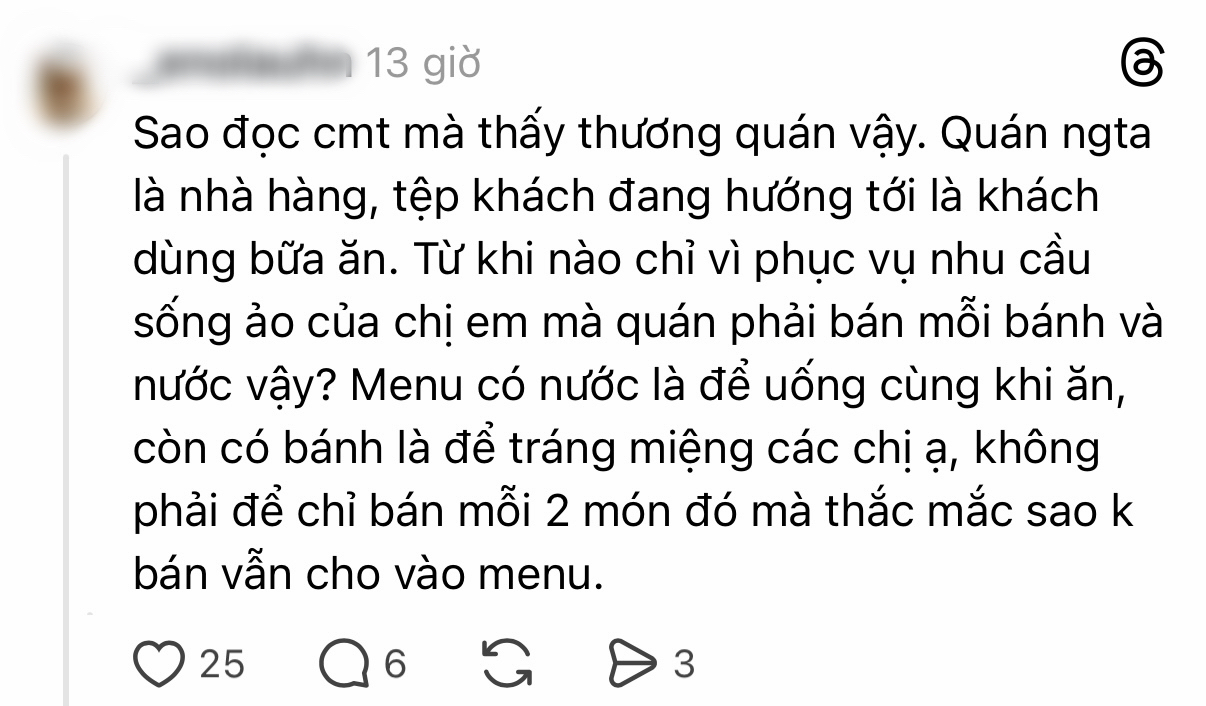 Một số ý kiến đồng tình với quan điểm của quán