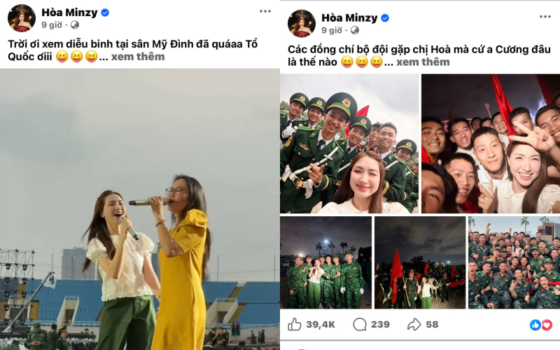 Hoà Minzy cập nhật 2 bài đăng mới vào khuya 27/4
