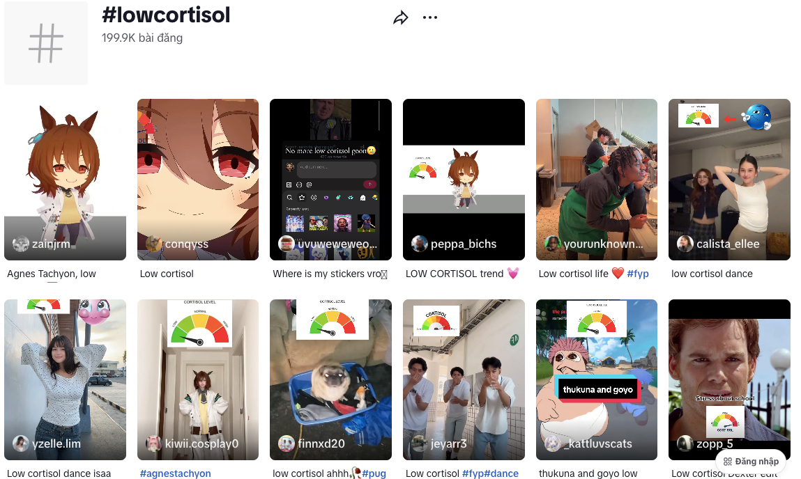 Hiện tại, hashtag “low cortisol” đã thu hút 199,9 nghìn video trên TikTok