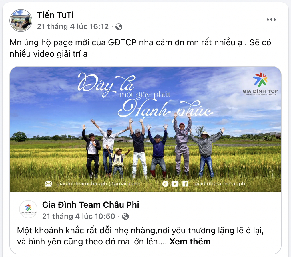 Team Châu Phi lập tài khoản TikTok và Facebook mới