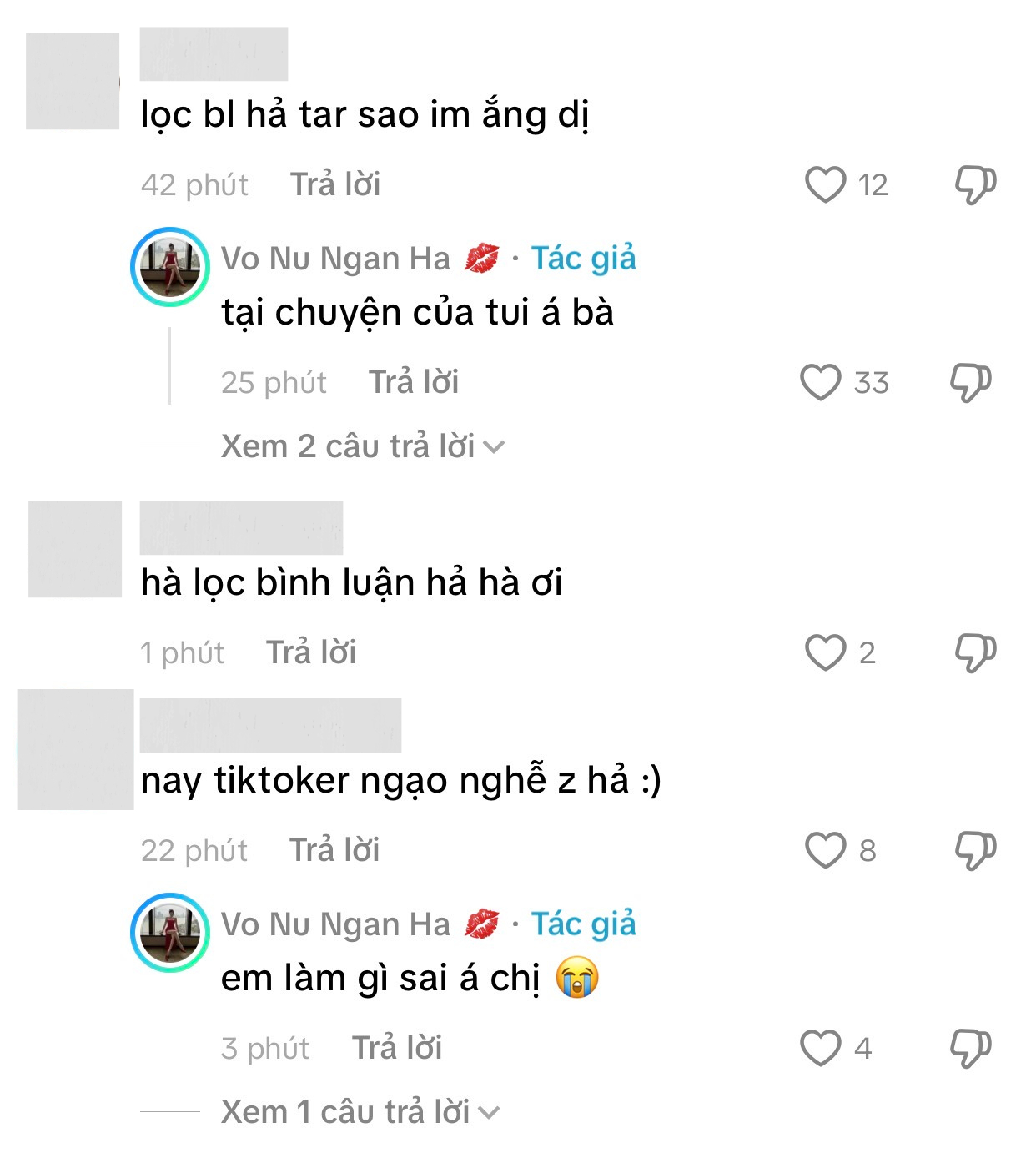 Hà Môi đáp trả liên tục khi có netizen cho rằng cô ẩn bình luận tiêu cực giữa câu chuyện tình cảm thành tâm điểm