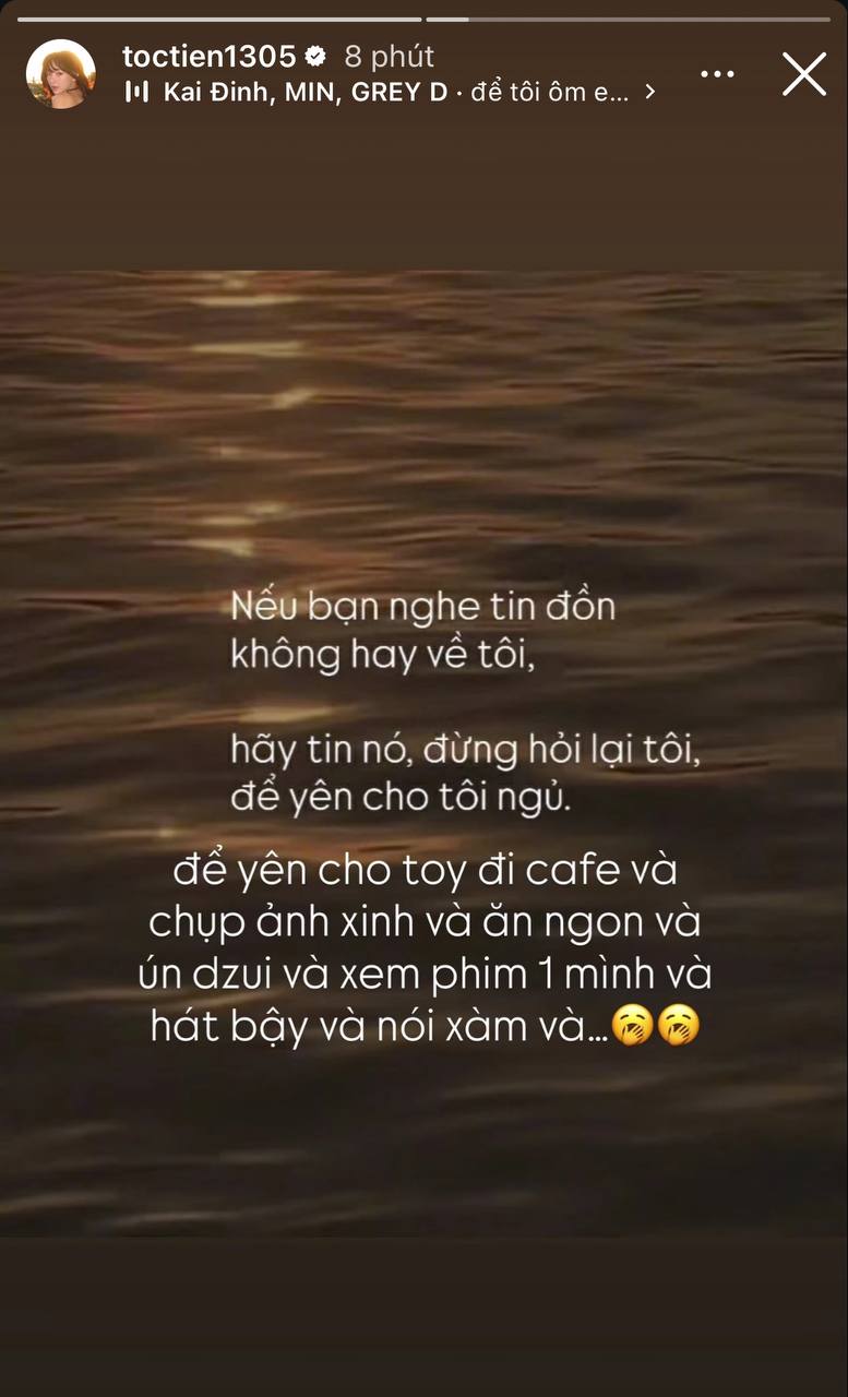Tóc Tiên lên tiếng 