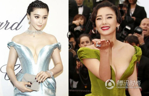Trên thảm đỏ Cannes cách đây hơn 10 năm, Trương Vũ Kỳ rất nổi bật nhưng lại bị truyền thông phương Tây gọi nhầm thành Phạm Băng Băng. Ảnh: 163