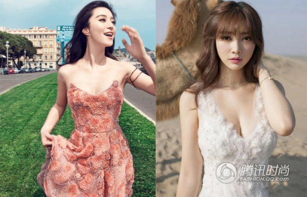 Khi Liễu Nham sang nước ngoài dự tuần lễ thời trang, lập tức cô cũng bị truyền thông phương Tây gọi thành Phạm Băng Băng. Ảnh: 163