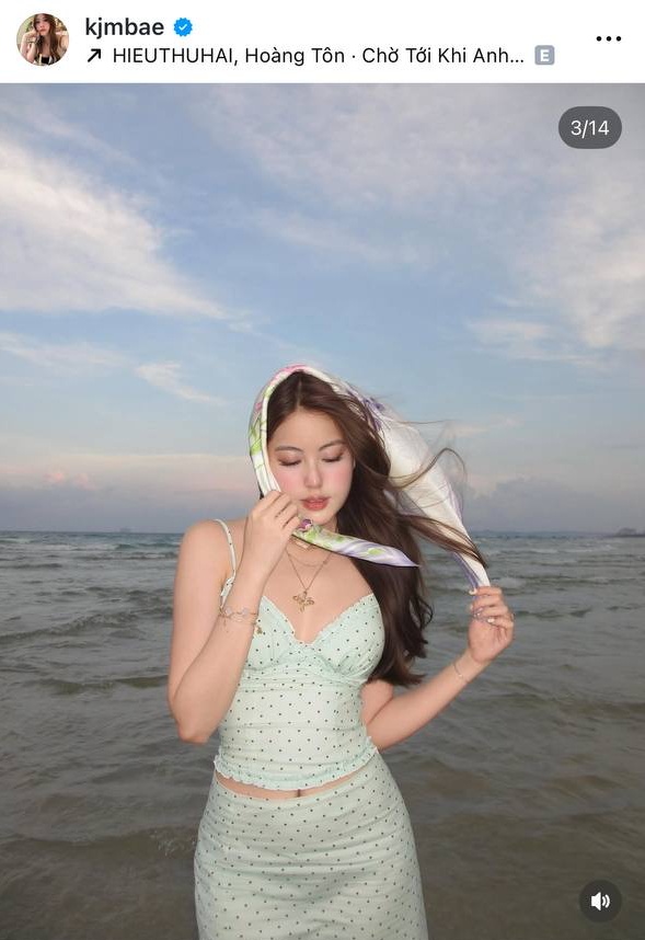 Bạn gái HIEUTHUHAI còn sử dụng nhạc của nam rapper để đăng ảnh