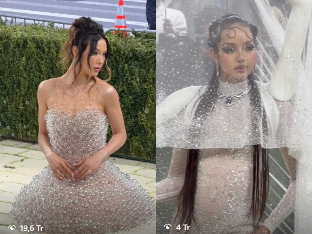 Với màn xuất hiện bừng sáng tại Met Gala năm nay, Cốc Ái Lăng đã thu về tới gần 20 triệu lượt click chuột tính tới thời điểm hiện tại, đủ “out trình” trước Lisa với khoảng 4 triệu lượt xem trên tài khoản của tạp chí nổi tiếng Vanity Fair. Ảnh: X