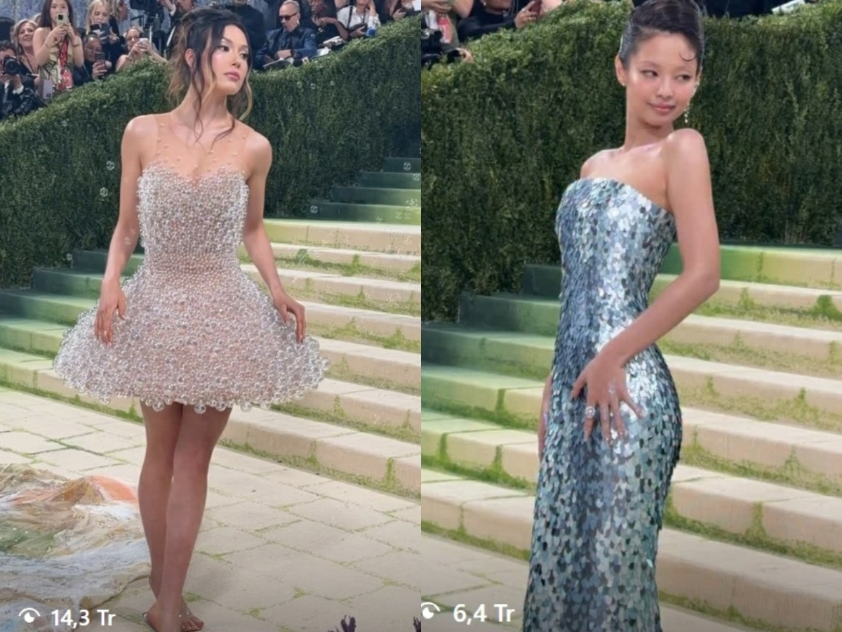 Trong khi đó trên tài khoản chính thức của tạp chí Vogue, Cốc Ái Lăng cũng lấn lướt hơn hẳn so với 3 thành viên khác của BLACKPINK là Jennie, Rosé và Jisoo về con số lượt xem tính tới nay. Ảnh: X