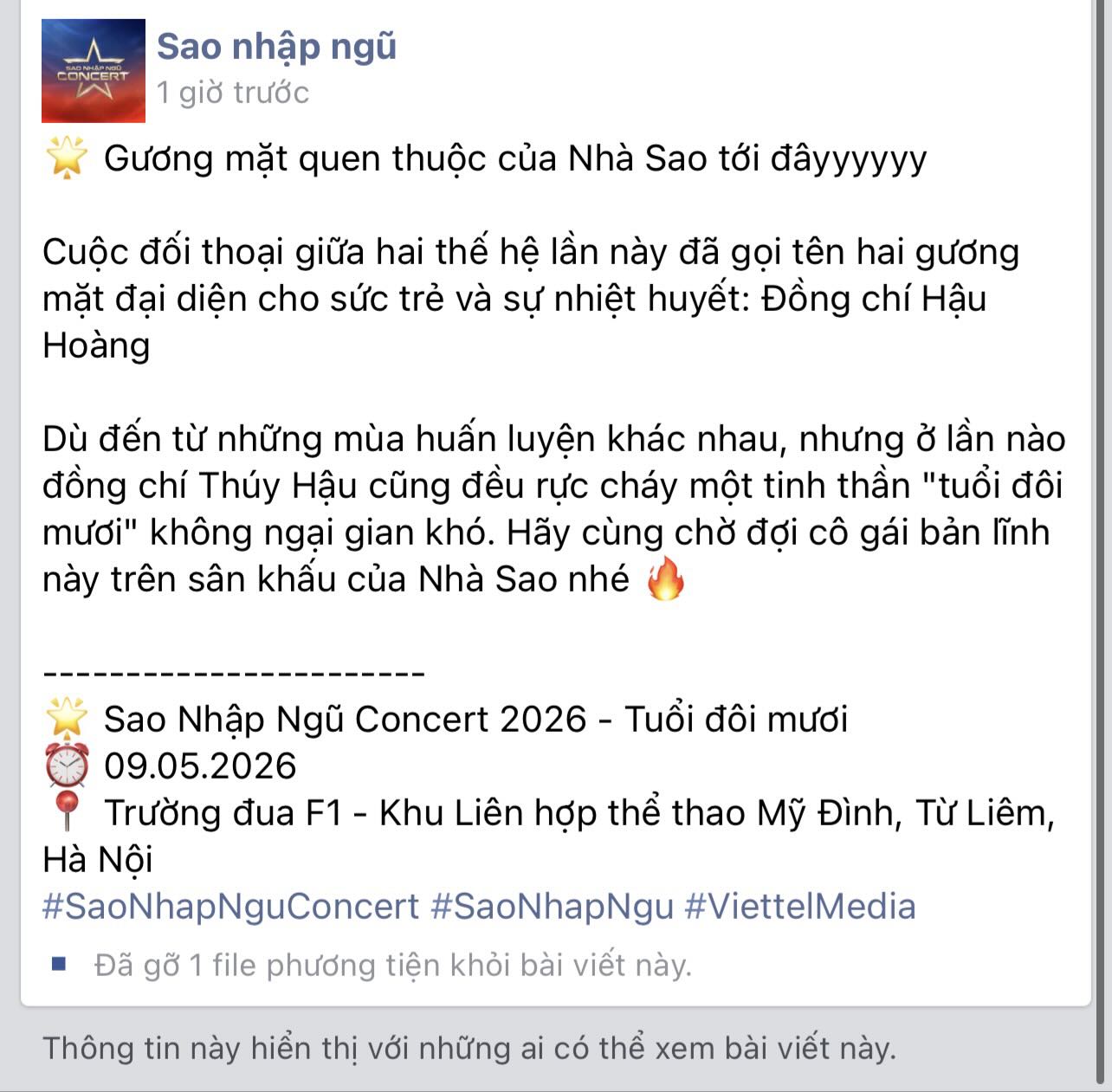 Nhiều khán giả phát hiện fanpage chính thức của Sao Nhập Ngũ đã âm thầm ẩn poster xác nhận Hải Đăng Doo tham gia Concert Day 2