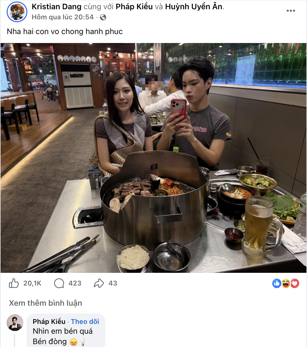 Một câu nói của Pháp Kiều khiến dân tình nghi ngờ mối quan hệ giữa Negav và Uyển Ân (Ảnh: FBNV)