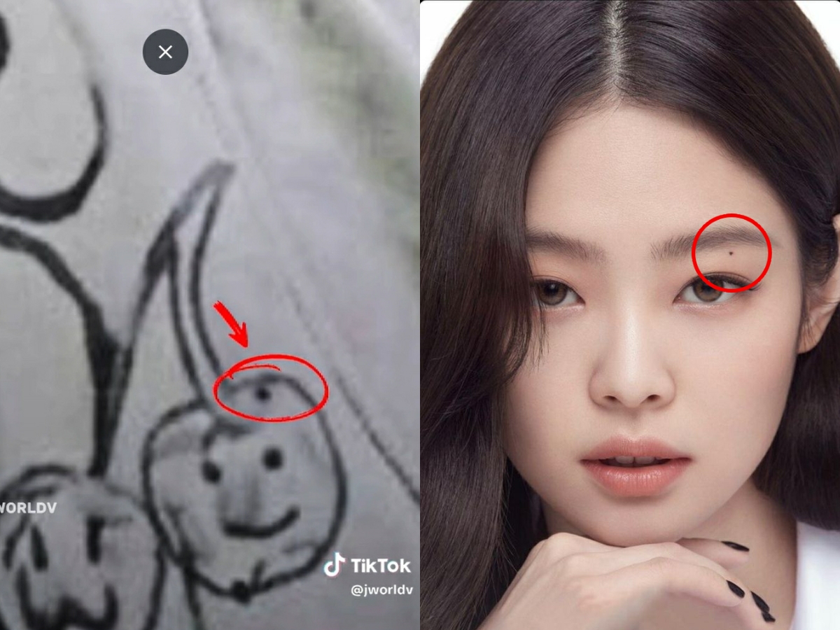 Đáng nói, vị trí nốt ruồi nói trên trùng khớp với vị trí nốt ruồi trên gương mặt Jennie. Ảnh: X