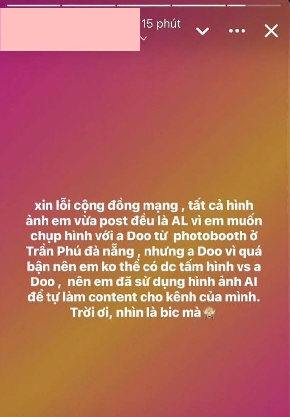 Trước đó, người này giải thích ảnh tiệc tùng là sản phẩm của AI 