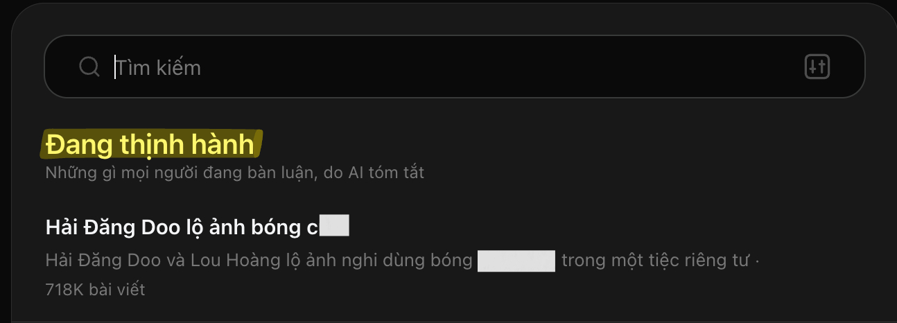 Hải Đăng Doo lên hot search trên Threads