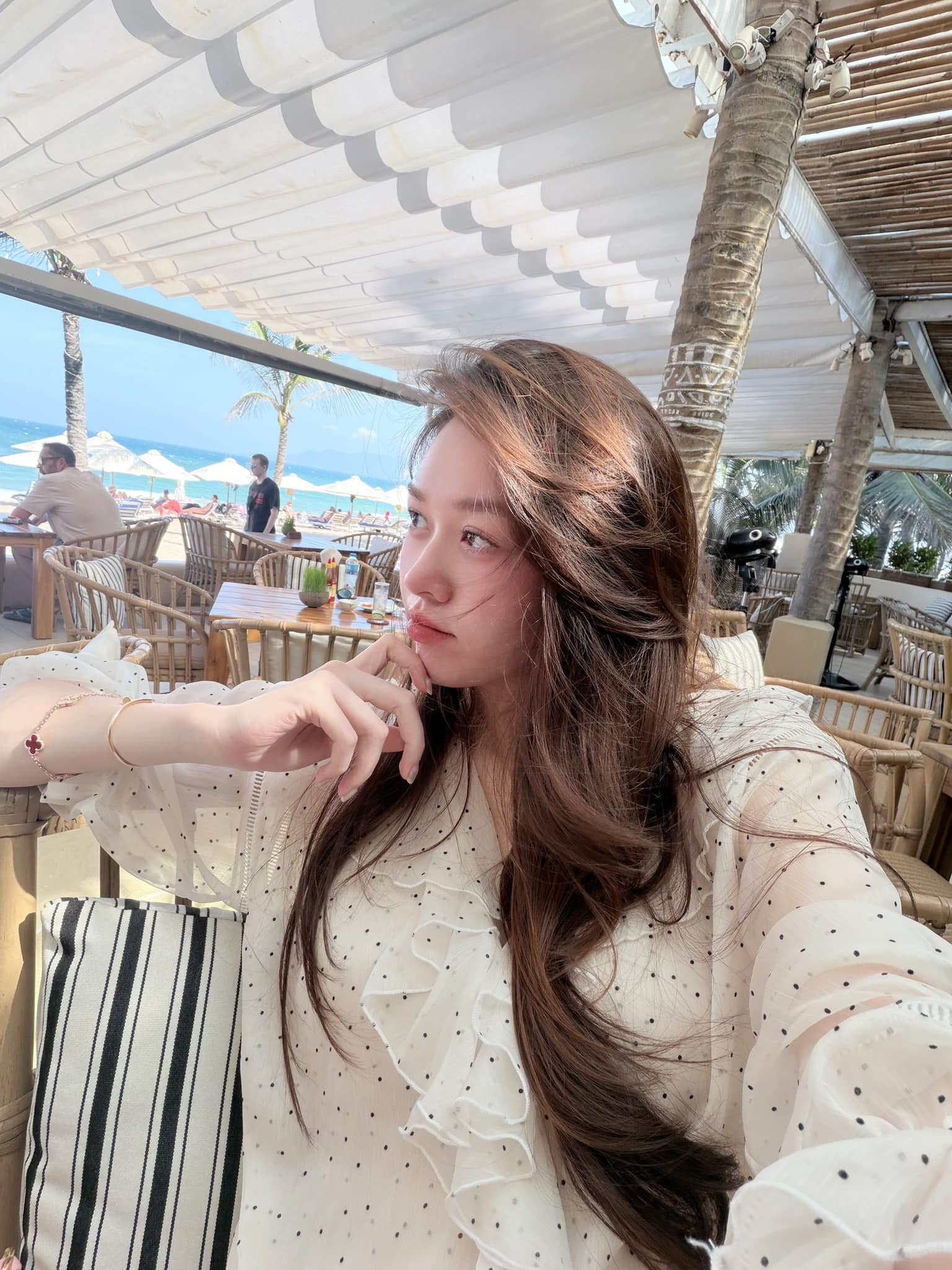 Khuôn mặt của Tường San cũng tròn trịa hơn 