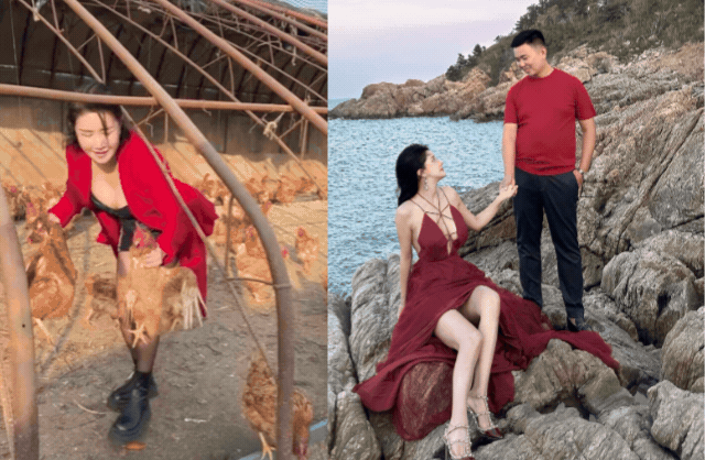 Trương Noãn Nhã chuyển sang làm nông, nuôi gà vịt, chăm sóc vườn trái cây phụ nhà chồng sau khi làm dâu nông thôn. Ảnh: Sina.
