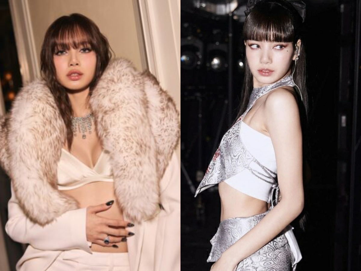 Kích cỡ vòng 1 của Lisa bỗng thay đổi rõ rệt so với trước đây (ảnh phải). Ảnh: Naver