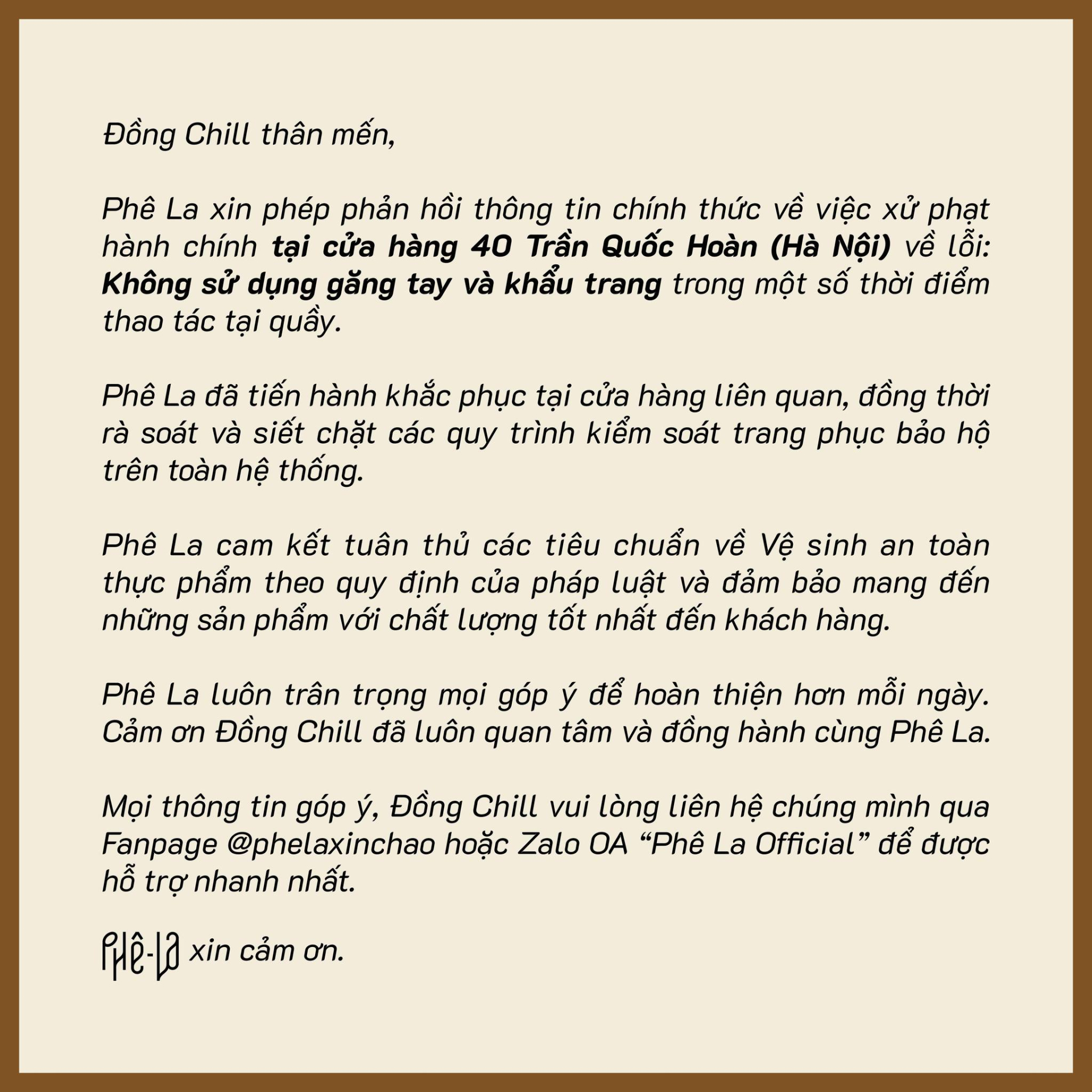 Bị xử phạt, Phê La chính thức nhận lỗi vụ không đeo găng tay và khẩu trang