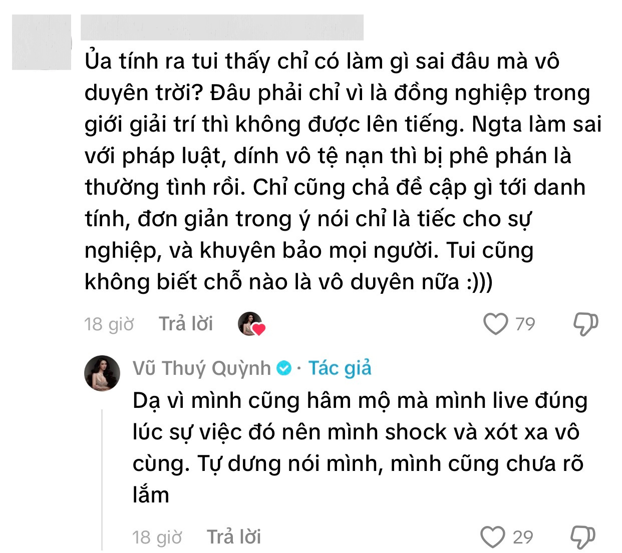 Vũ Thuý Quỳnh lên tiếng về buổi livestream dấy lên ồn ào những ngày qua