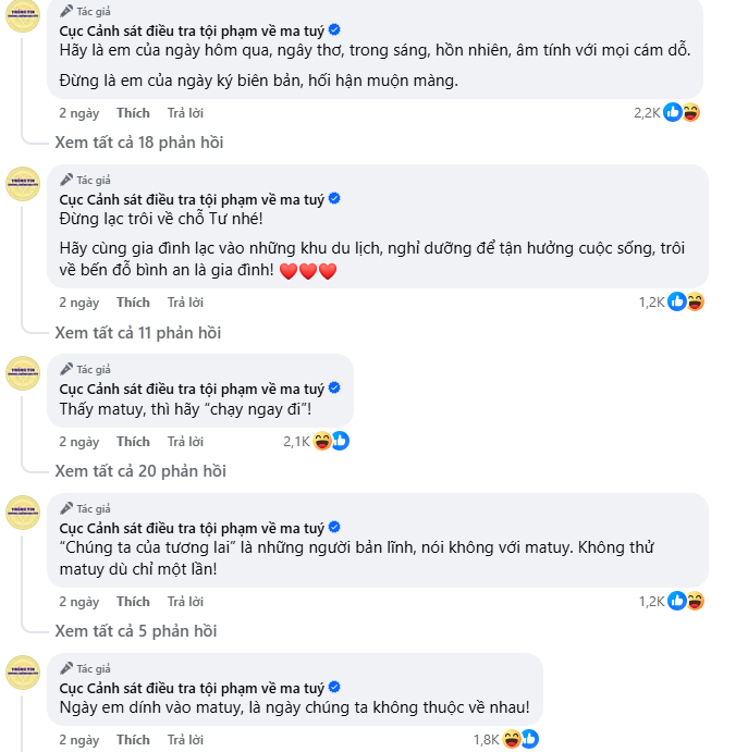 Cục Cảnh sát điều tra tội phạm về ma túy còn dùng các ca khúc của Sơn Tùng để tạo thông điệp tuyên truyền tránh xa chất kích thích