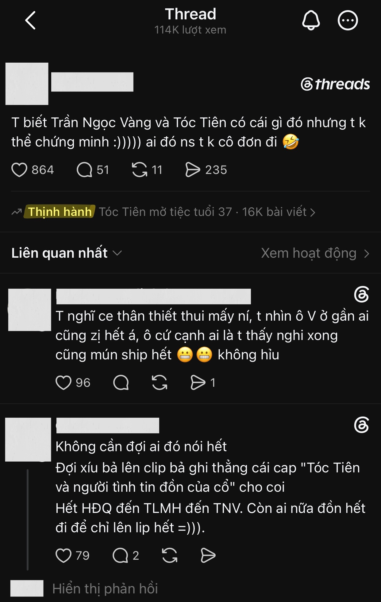 Nhiều cư dân mạng đang bàn tán về mối quan hệ giữa Tóc Tiên và Trần Ngọc Vàng