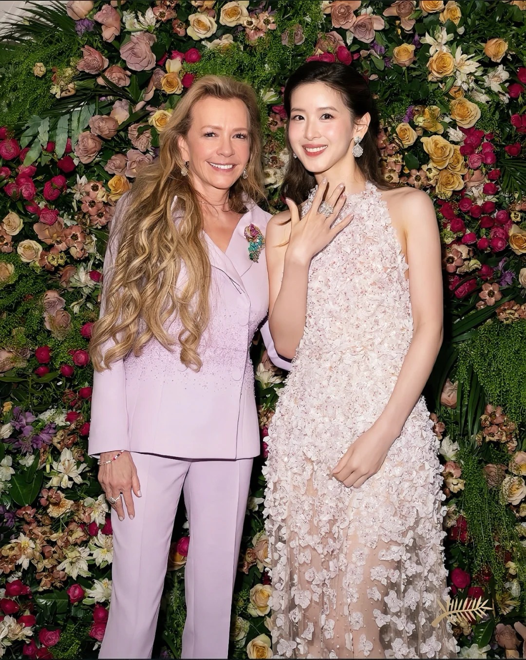 Chương Trạch Thiên chụp cùng Caroline Scheufele - chủ tịch Chopard trong bữa tiệc tối.