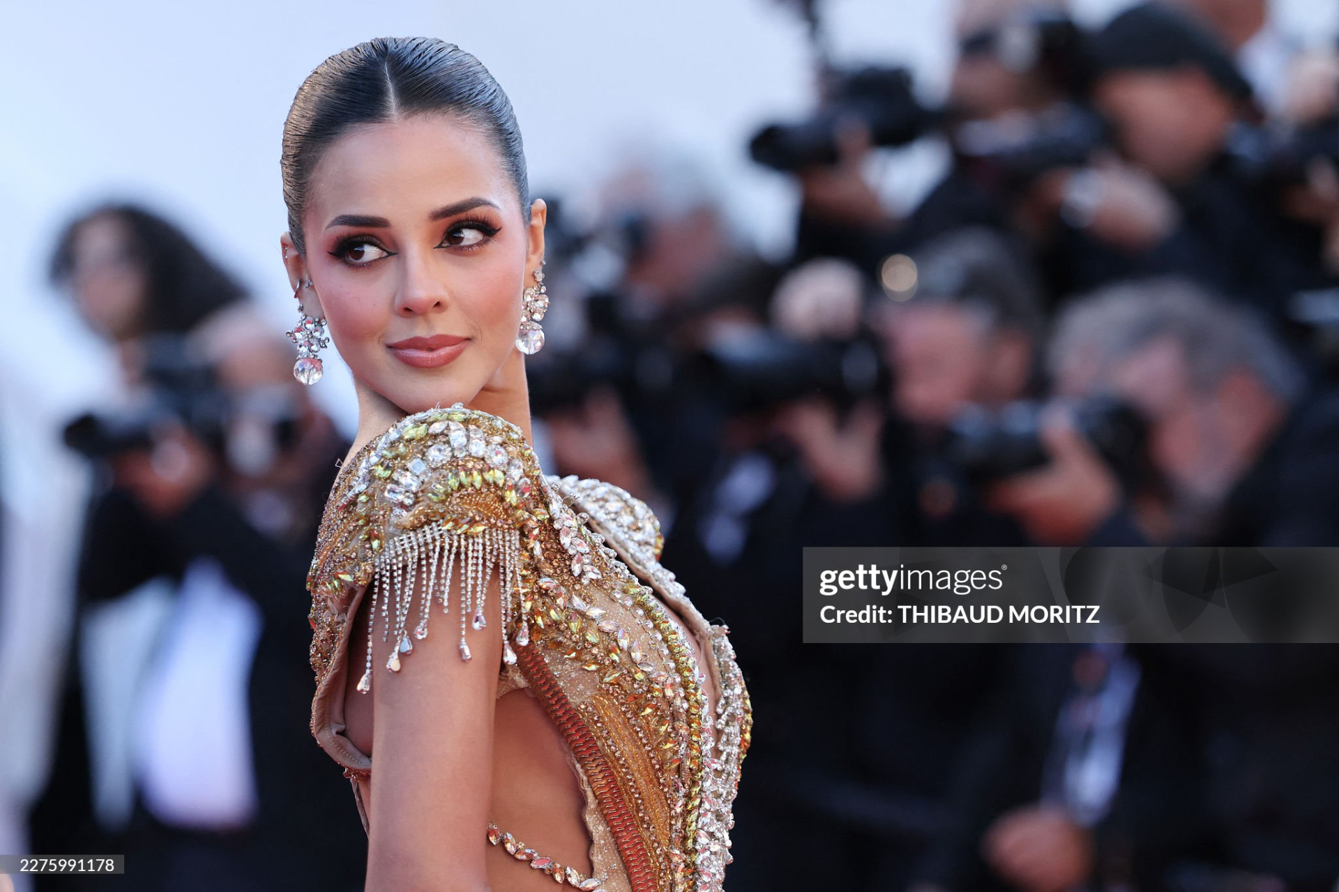 Cận cảnh gương mặt xinh đẹp của nàng hậu đến từ Peru. Ảnh: Getty Images