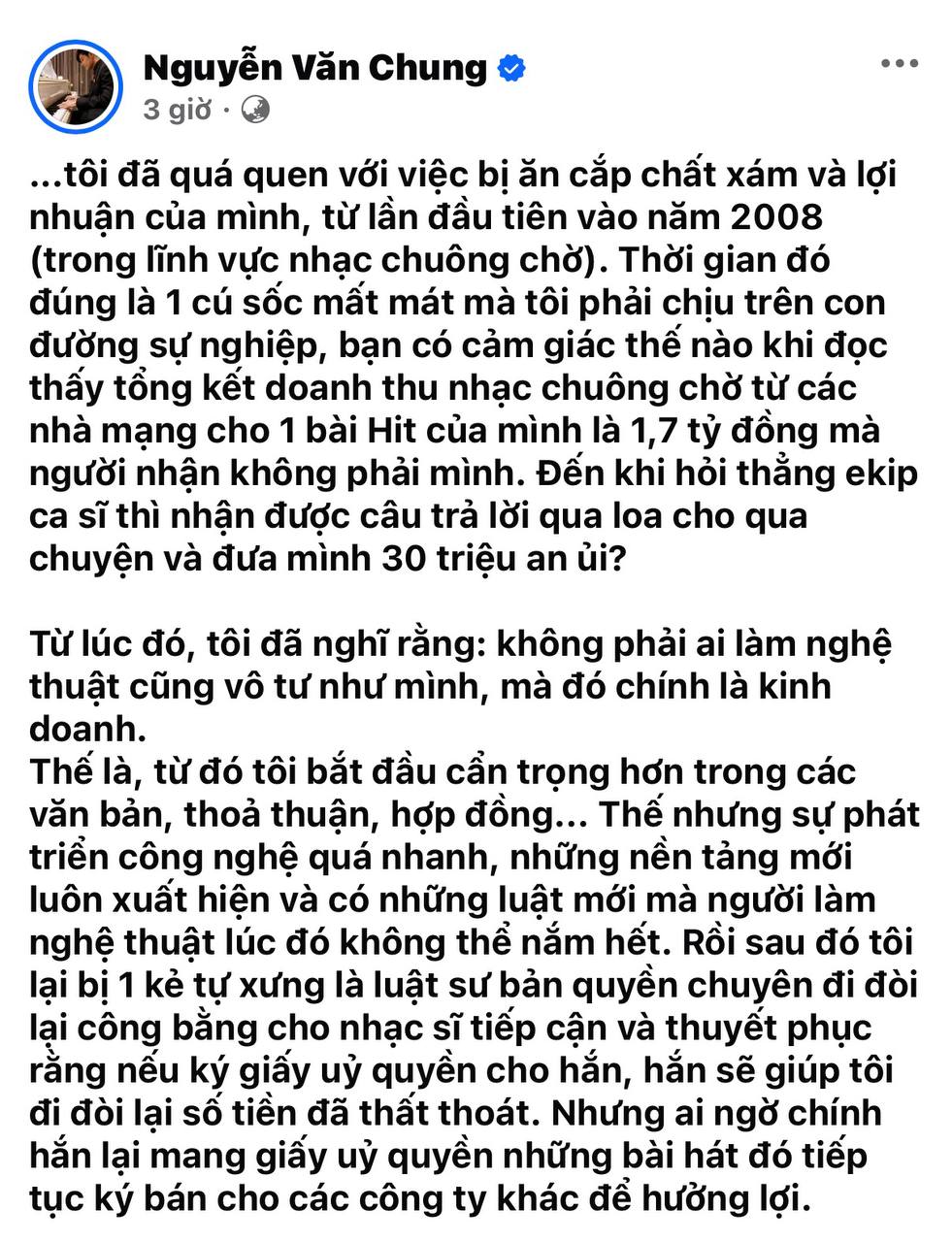 Dòng trạng thái của Nguyễn Văn Chung 