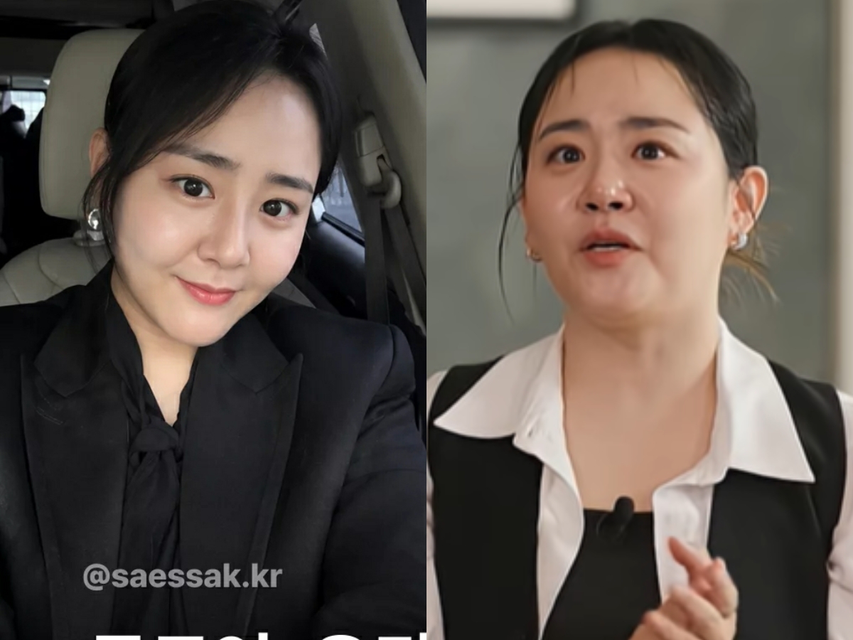 Moon Geun Young giảm cân thần tốc, gương mặt cô hiện trở nên thon gọn hơn rõ rệt so với 1 tháng trước (ảnh phải). Ảnh: Naver