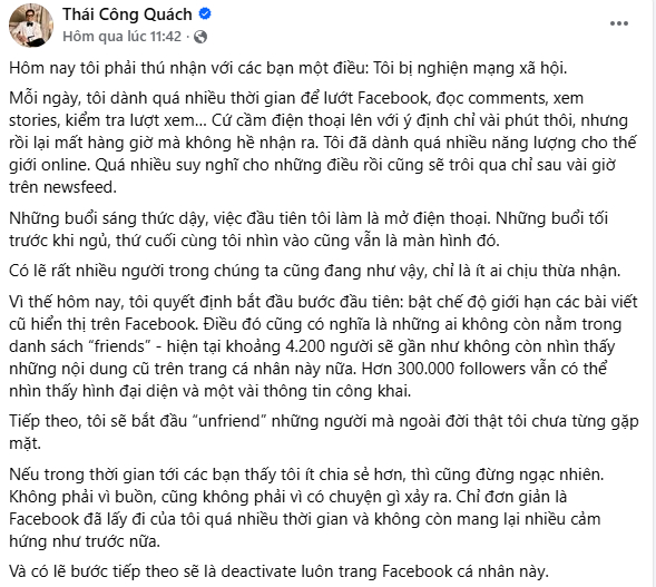 Động thái mới của NTK Quách Thái Công sau khi xoá sạch dấu vết trên MXH