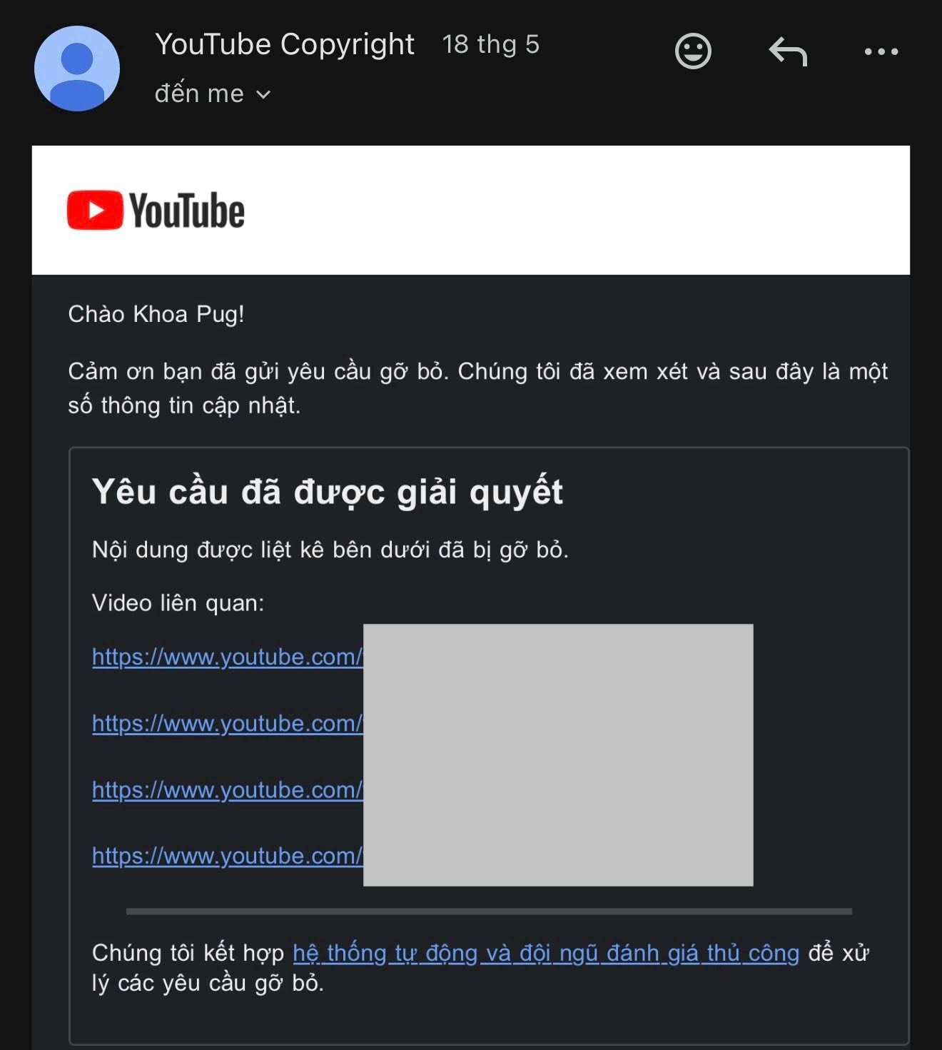 Khoa Pug phát cảnh báo chuyện bản quyền