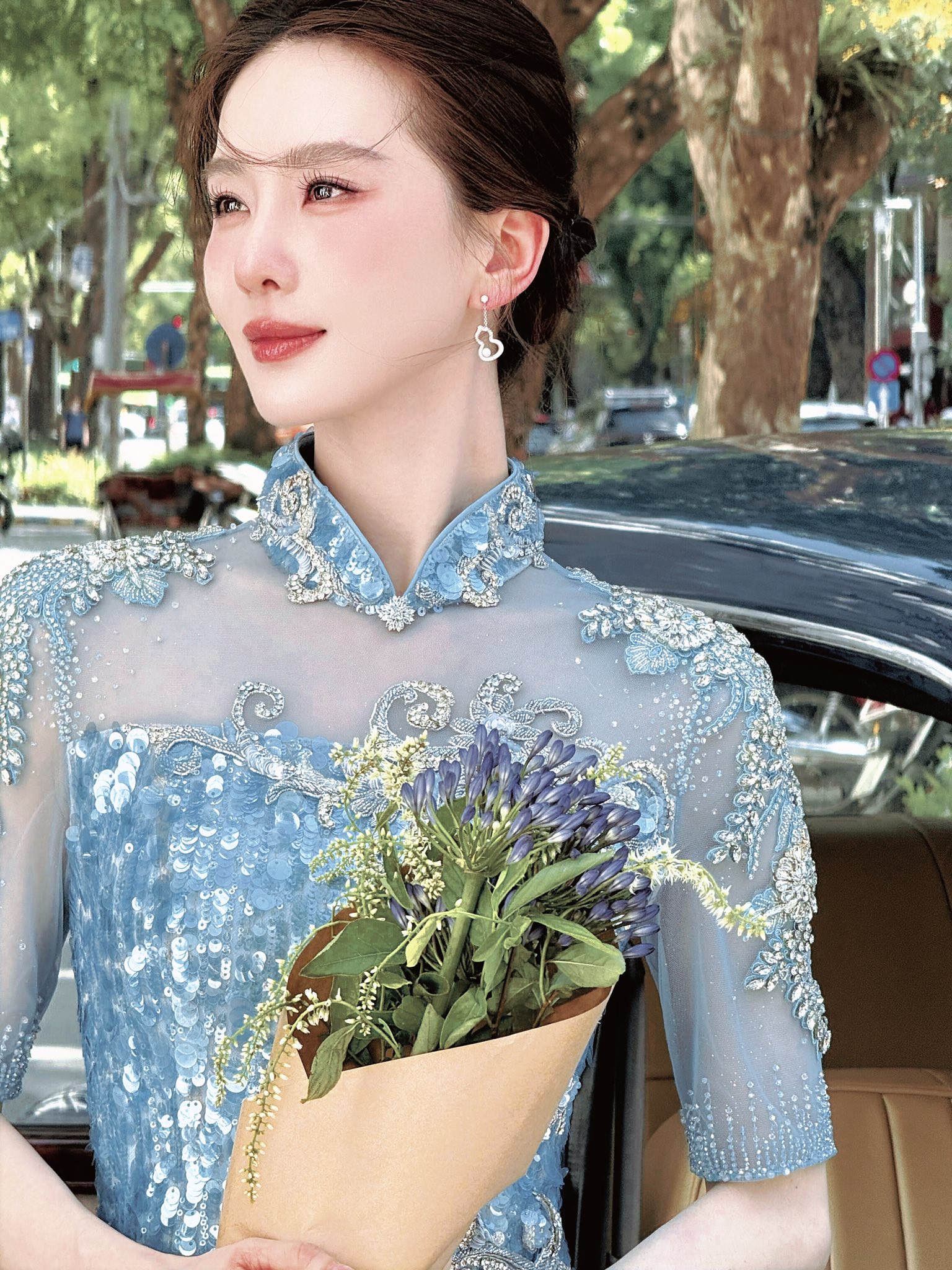 Gương mặt thanh tú hoàn mỹ, như tuyệt tác trời ban của mỹ nhân hàng đầu Trung Quốc. Ảnh: Hoài Thủy Trúc Đình.
