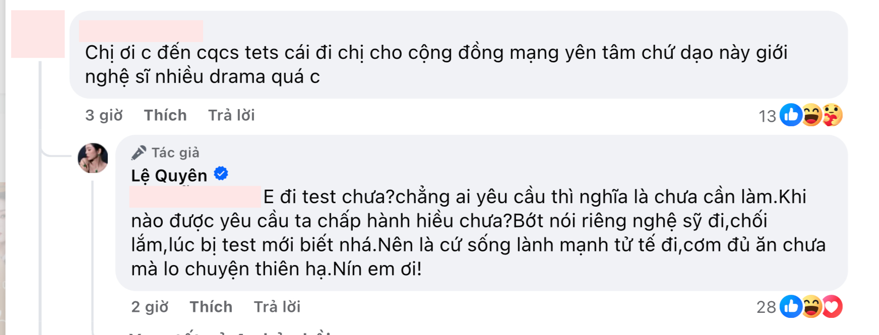 Lệ Quyên đáp trả khi bị khán giả yêu cầu test chất kích thích 