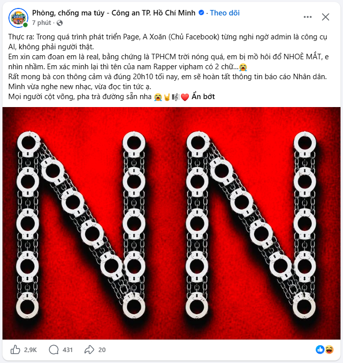 Admin fanpage Phòng, chống ma túy lần đầu hé lộ thân phận, tung trò đoán tên rapper bị điều tra như “Chiếc nón kỳ diệu”