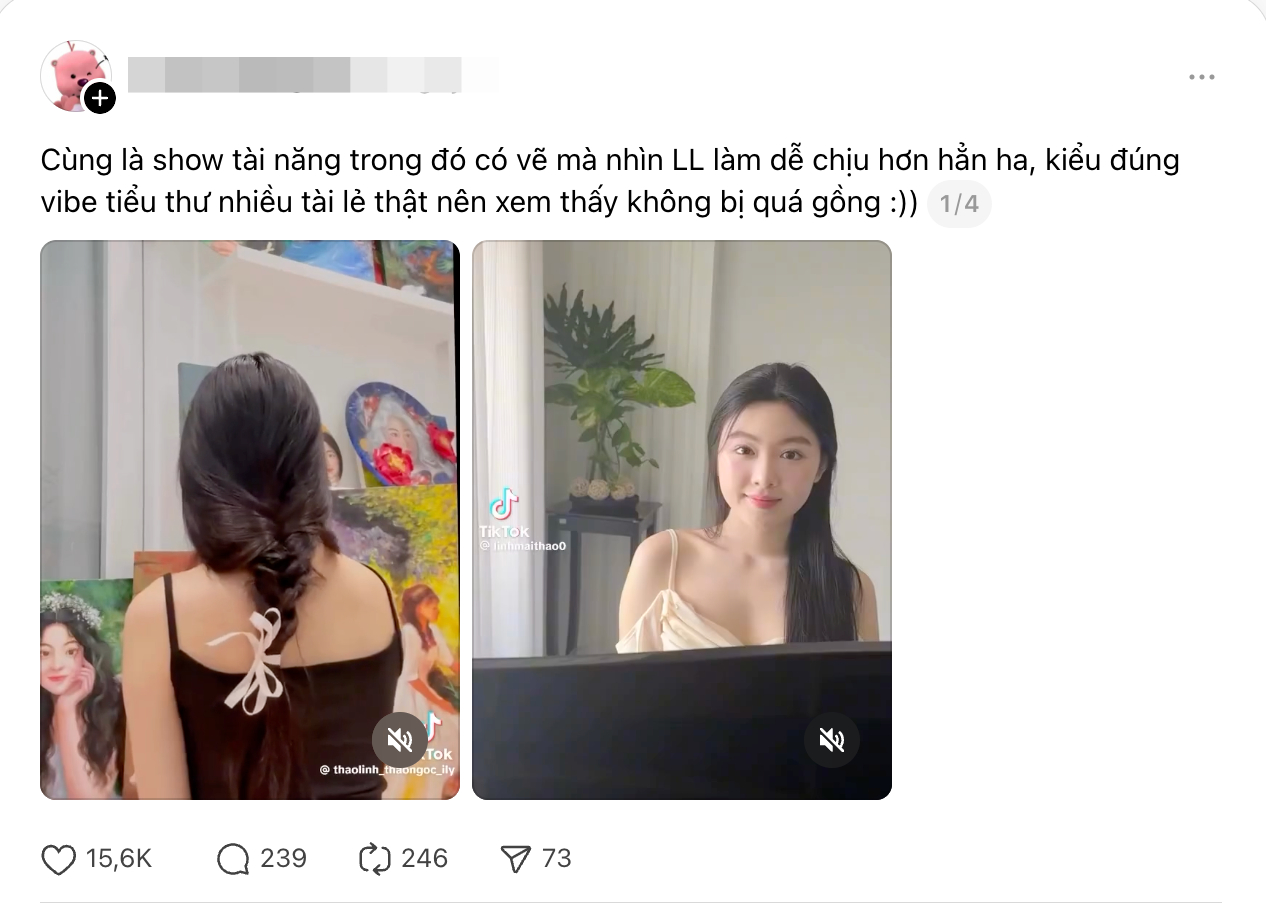 Giữa ồn ào về Lê Bống, nhiều topic bỗng nhắc tên Lọ Lem bởi cũng từng đăng tải nhiều clip vẽ tranh, thể hiện năng khiếu nghệ thuật